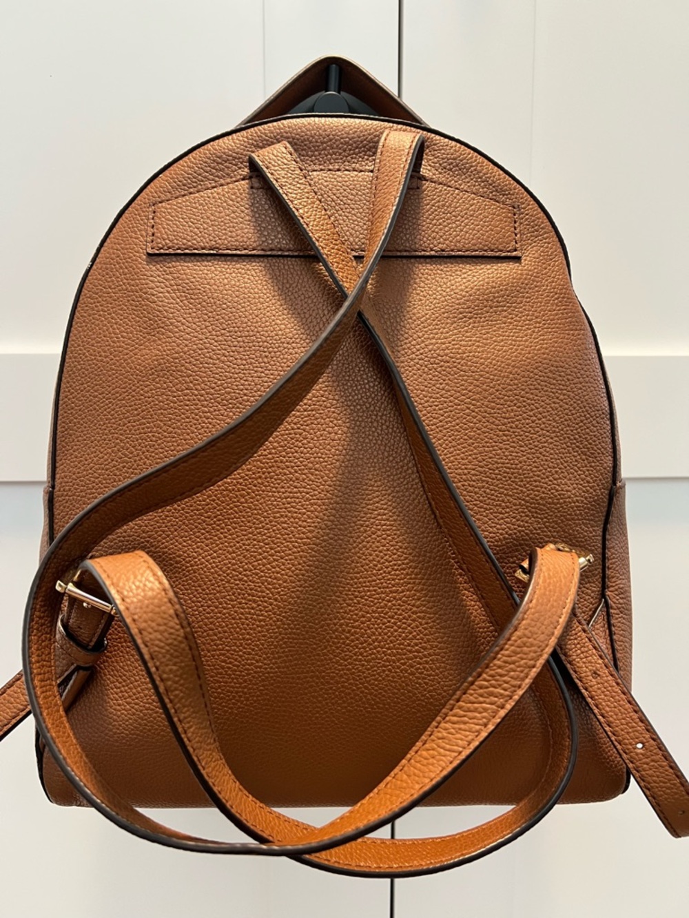 Michael Kors Leather Brown Backpack Brown NWT Gold Hardware Small Travel Bag - Picture 2 of 9